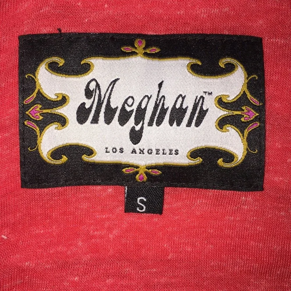 Meghan Los Angeles Dress Womens S Orange Beaded Tank Racerback Cotton Blend Midi - Picture 5 of 7